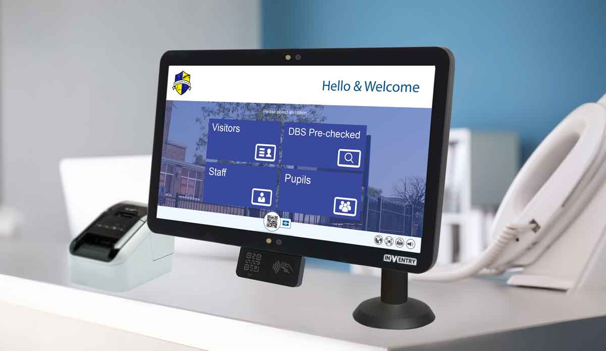 Halesbury School branded InVentry Screen