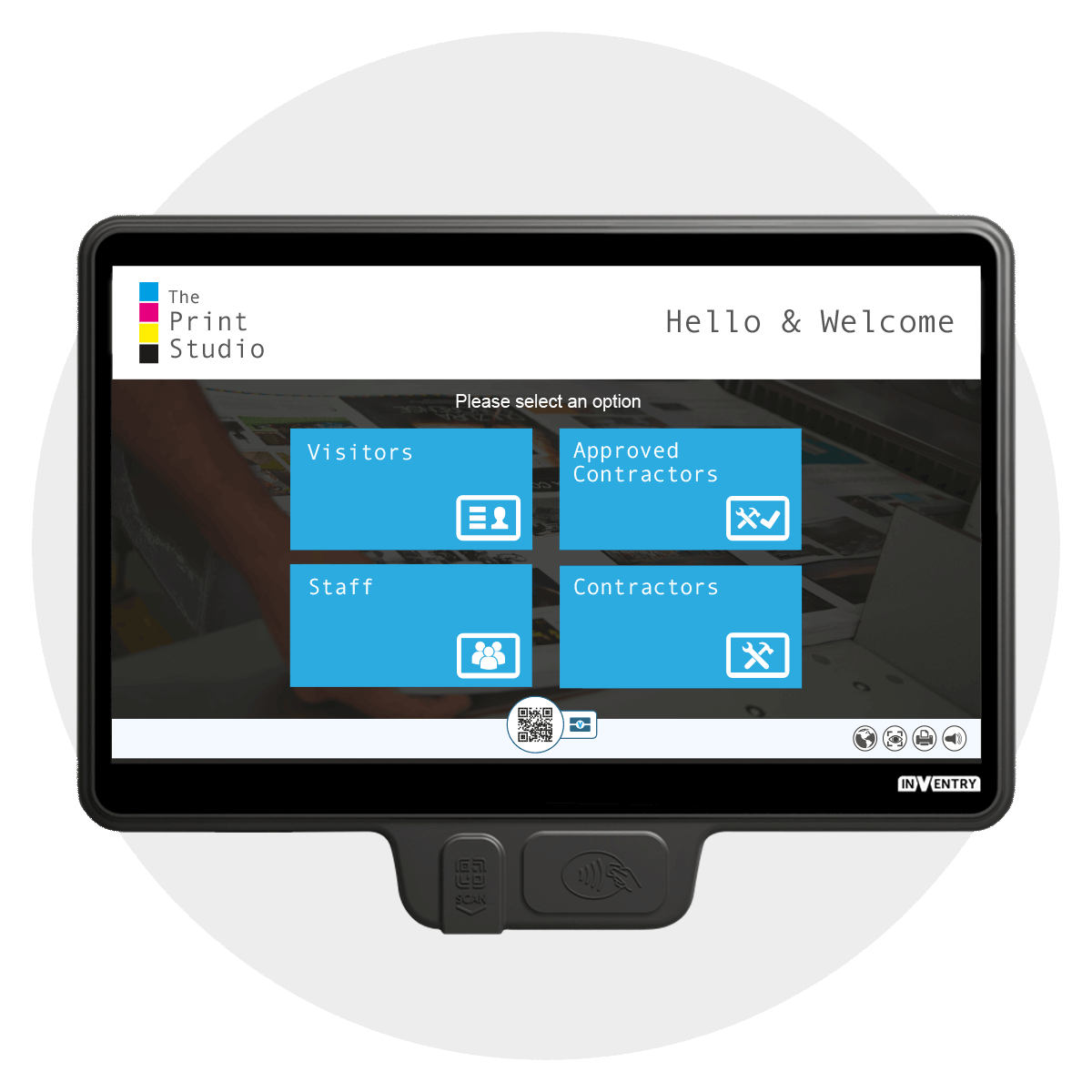 InVentry Screen for a Printers in a circle