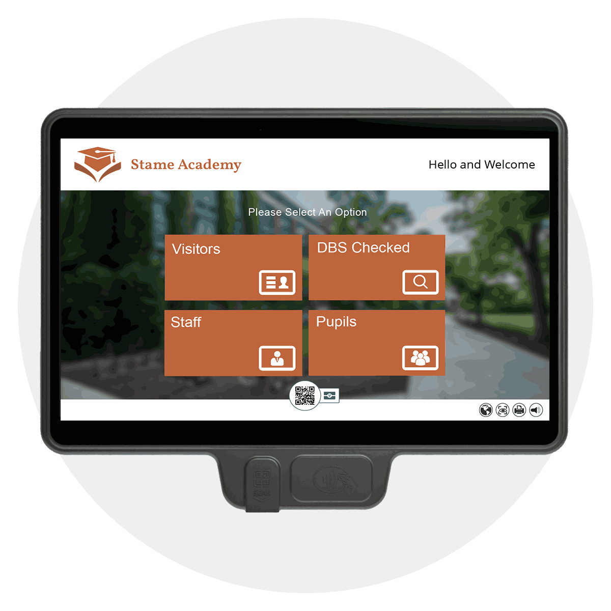 InVentry Screen for a School in a circle