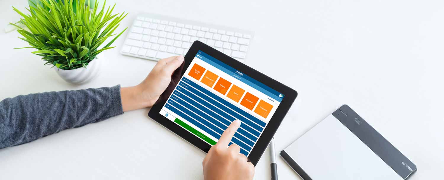 Person looking at InVentry Audit App on an iPad