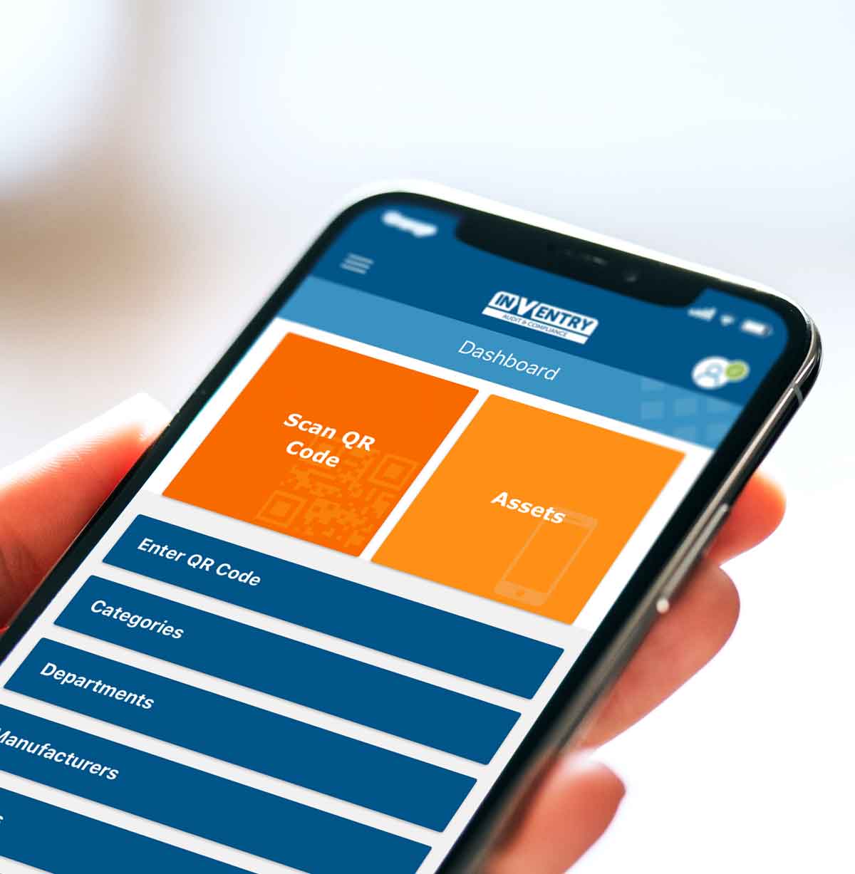 Person using InVentry Audit on Mobile Phone
