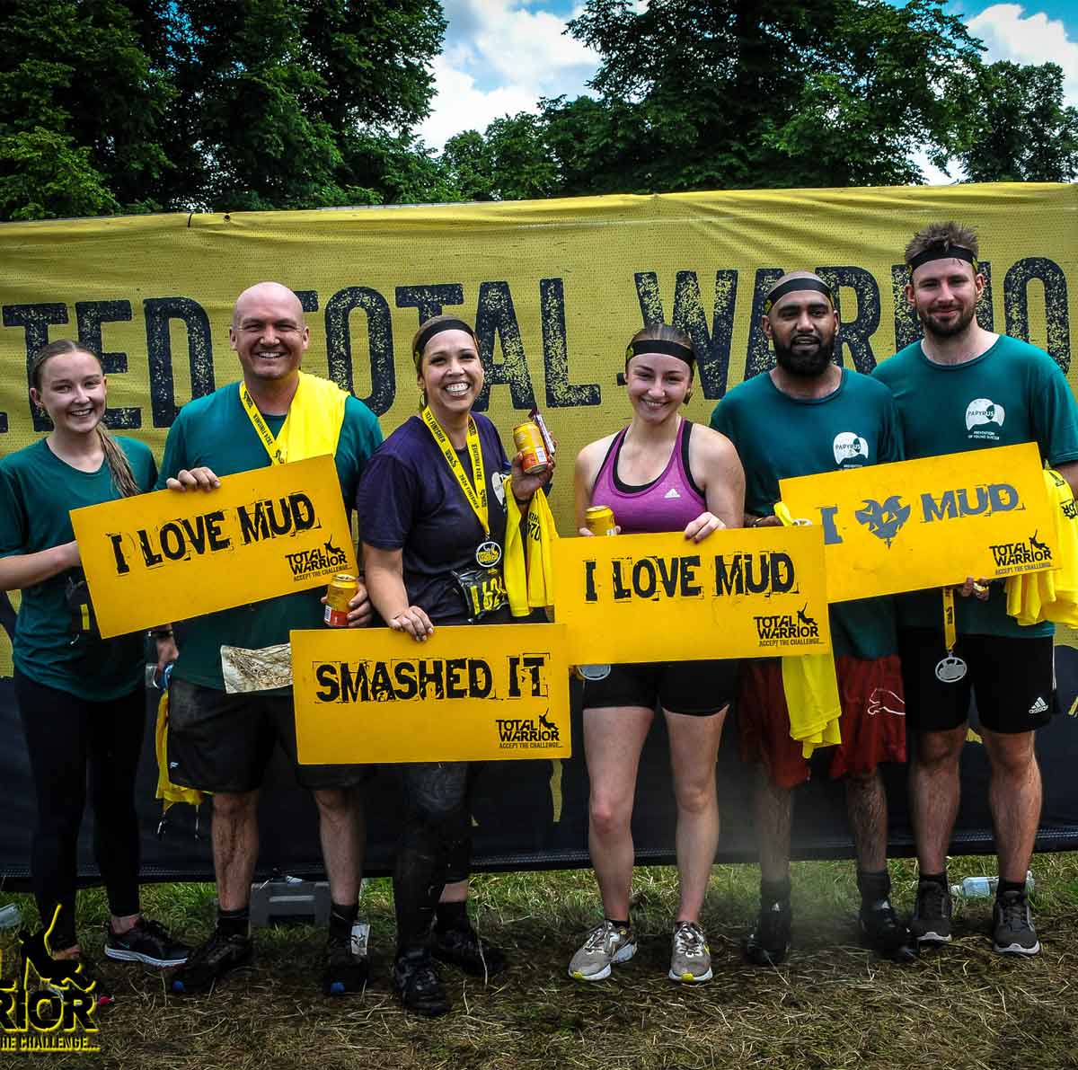 InVentry employees group photo after total warrior