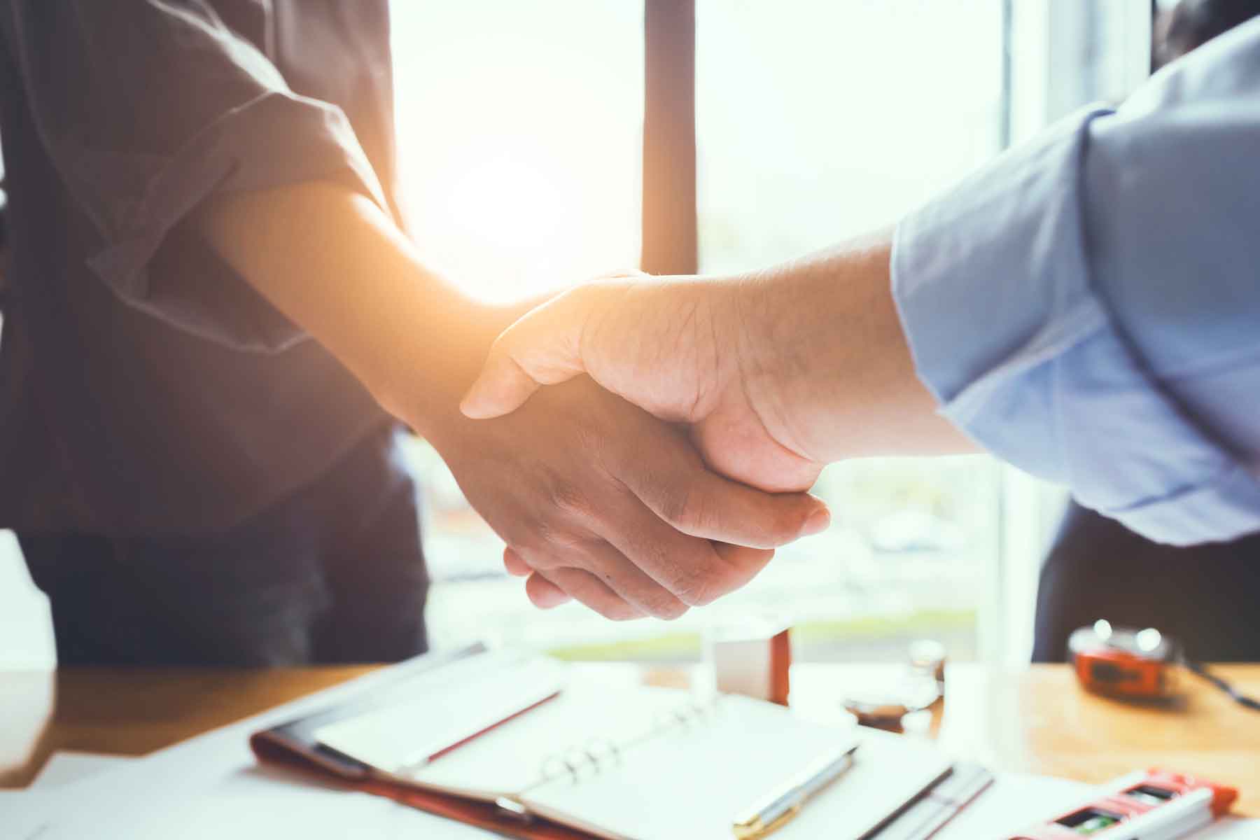 Two people shaking hands