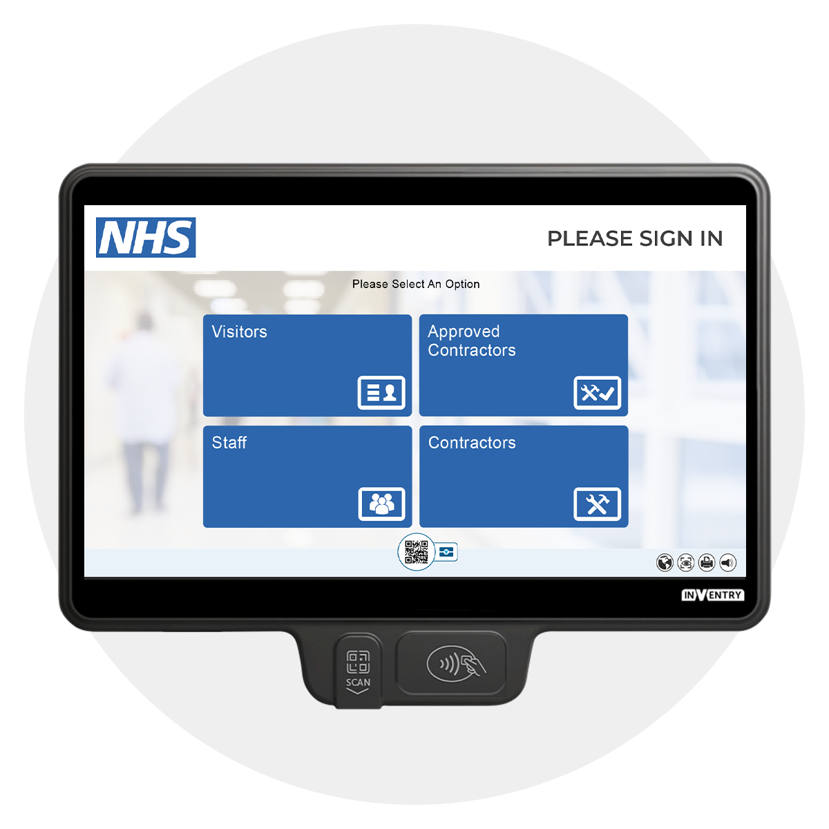Banner Circle - InVentry Screen with NHS Skin