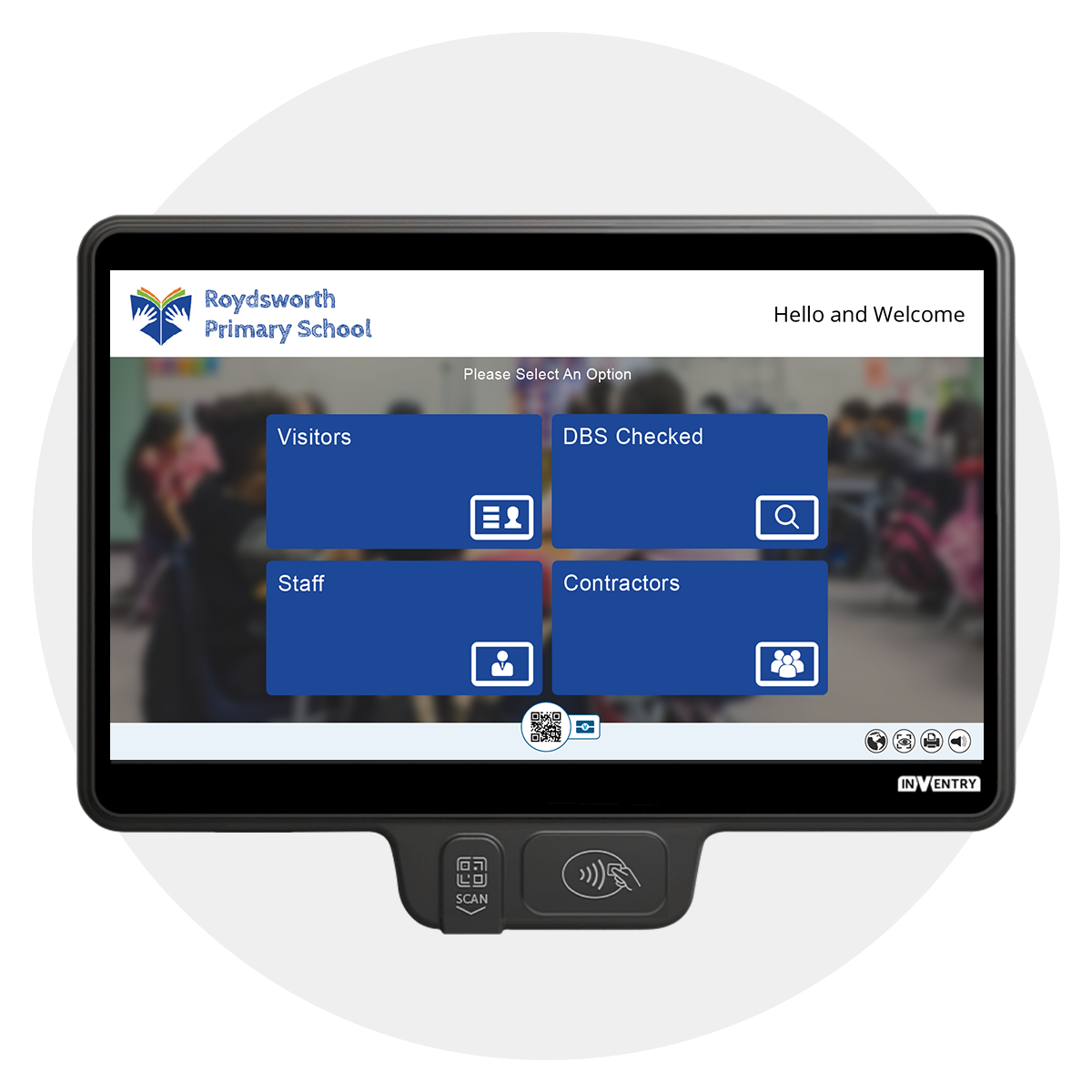 InVentry Screen for a Primary School in a circle