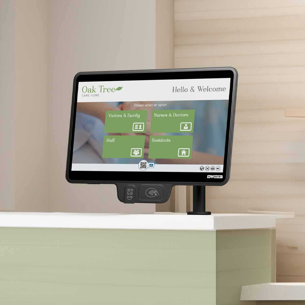 InVentry Screen in a Care Reception