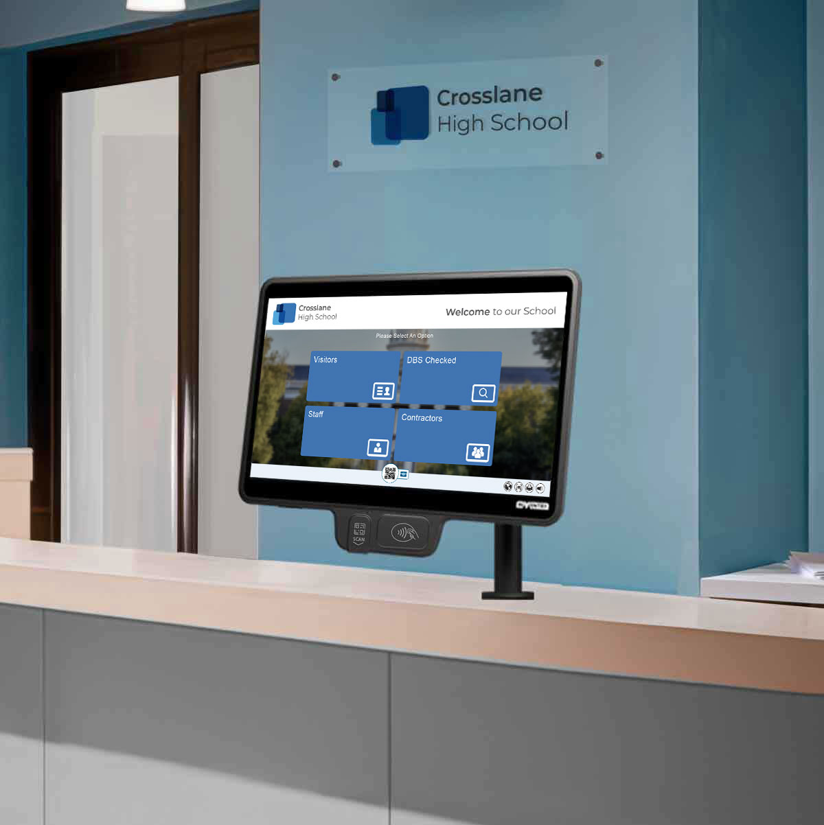InVentry Screen in a Secondary School