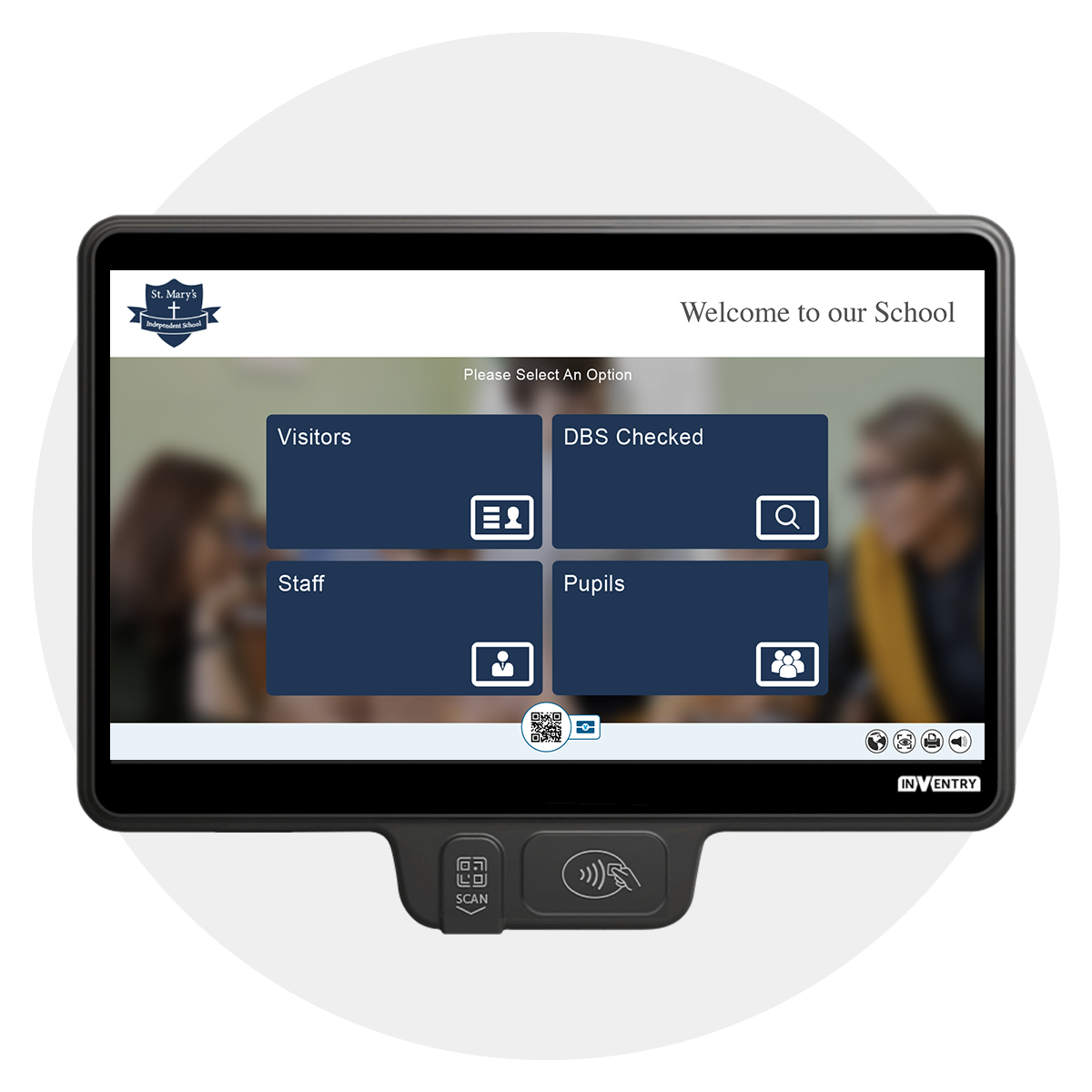 InVentry Screen for an Independent School in a circle