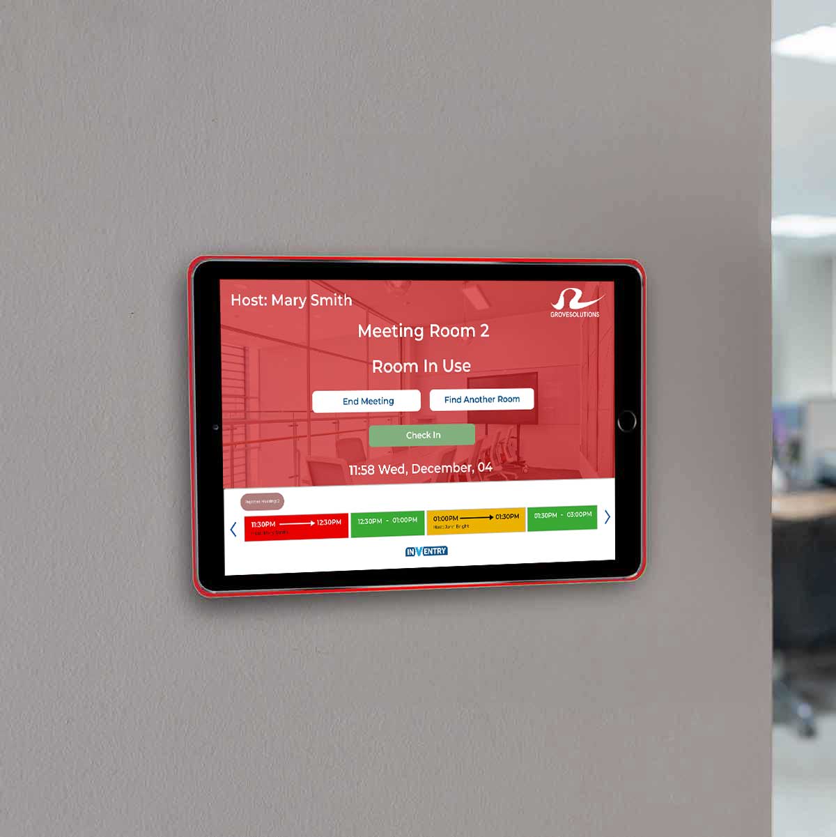 Space Bookings Device on Red