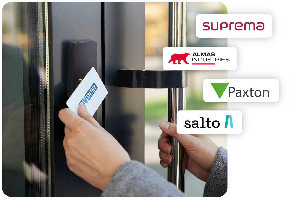 Paxton Door Scanner With Person Scanning An Inventry Card